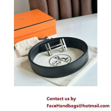 Hermes H au Carre belt buckle  &  Reversible leather strap 32 mm 01 2023